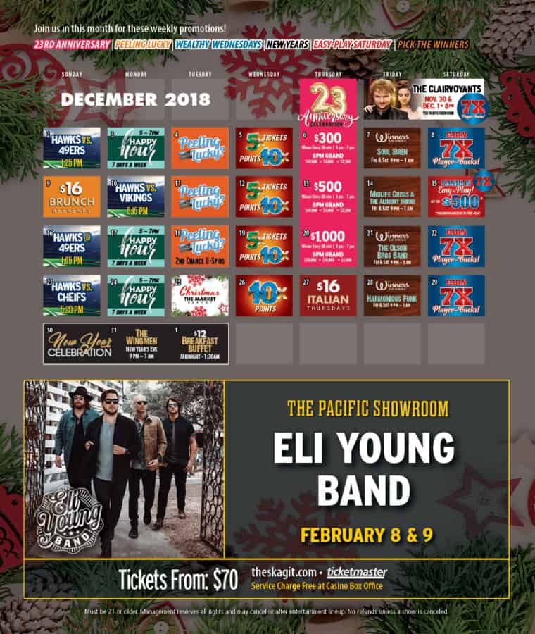 Resort Calendar The Skagit Resort Casino