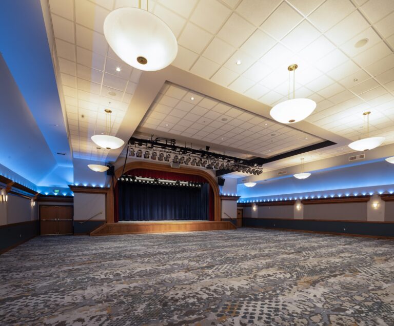 The Pacific Showroom with its stage and screen